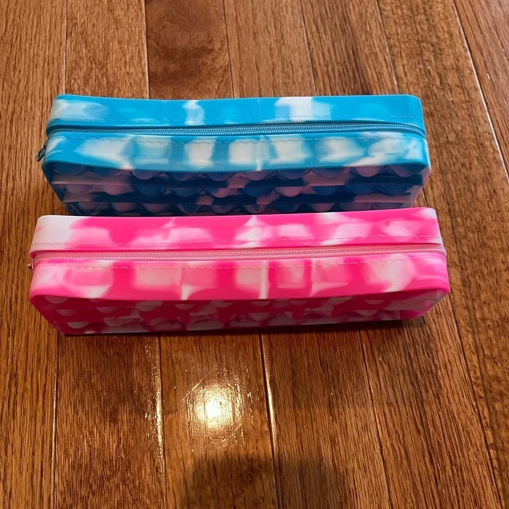 Set of 2 pop-it fidget pencil cases, never used